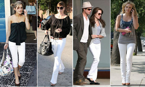 Celebs wearing white jeans