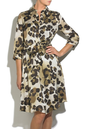 Moschino Cheap and Chic Animal Print Silk Shirt Dress