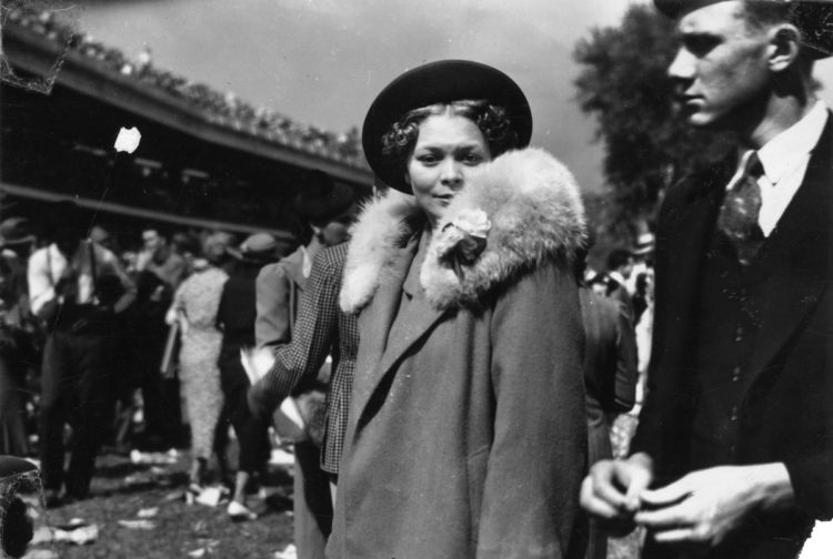 A woman at the Kentucky Derby in 1938