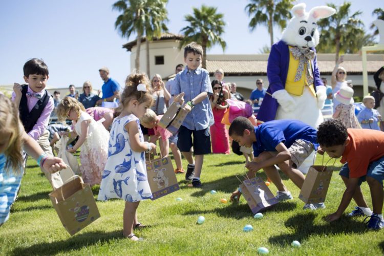 Easter Egg Hunt with bunny