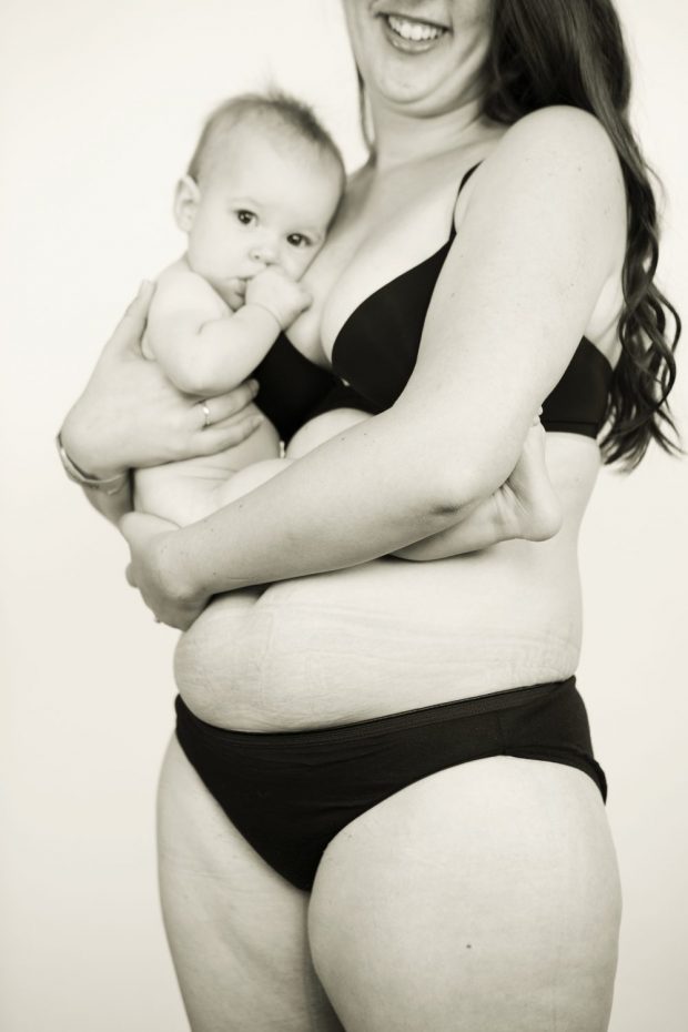 Stephanie Hanson and baby Abby.